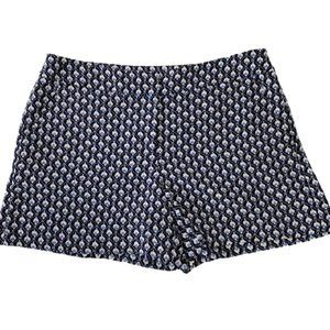 Ann Taylor Navy Blue Geometric Shorts Size 10
